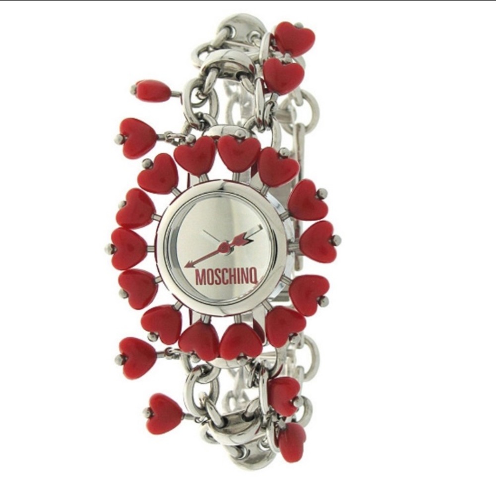 NWT Moschino Red Jelly Hearts Watch
